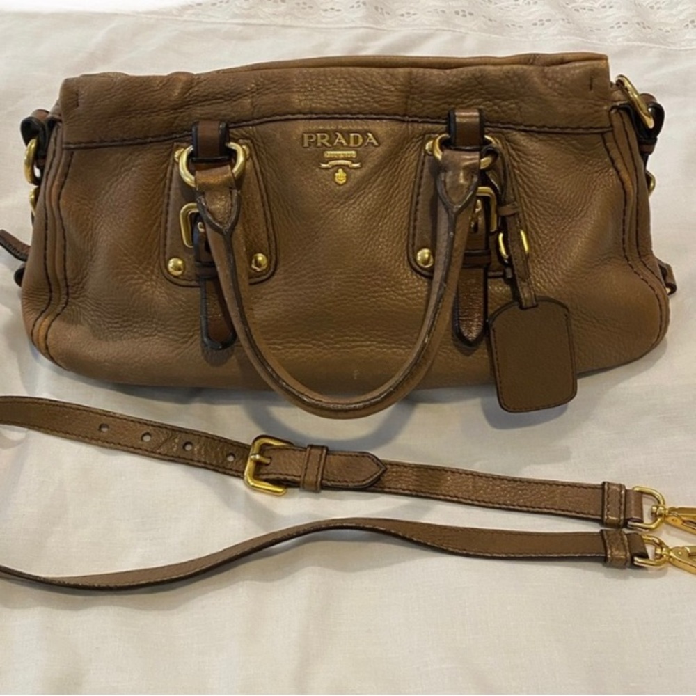 Authentic Prada genuine deerskin leather handbag